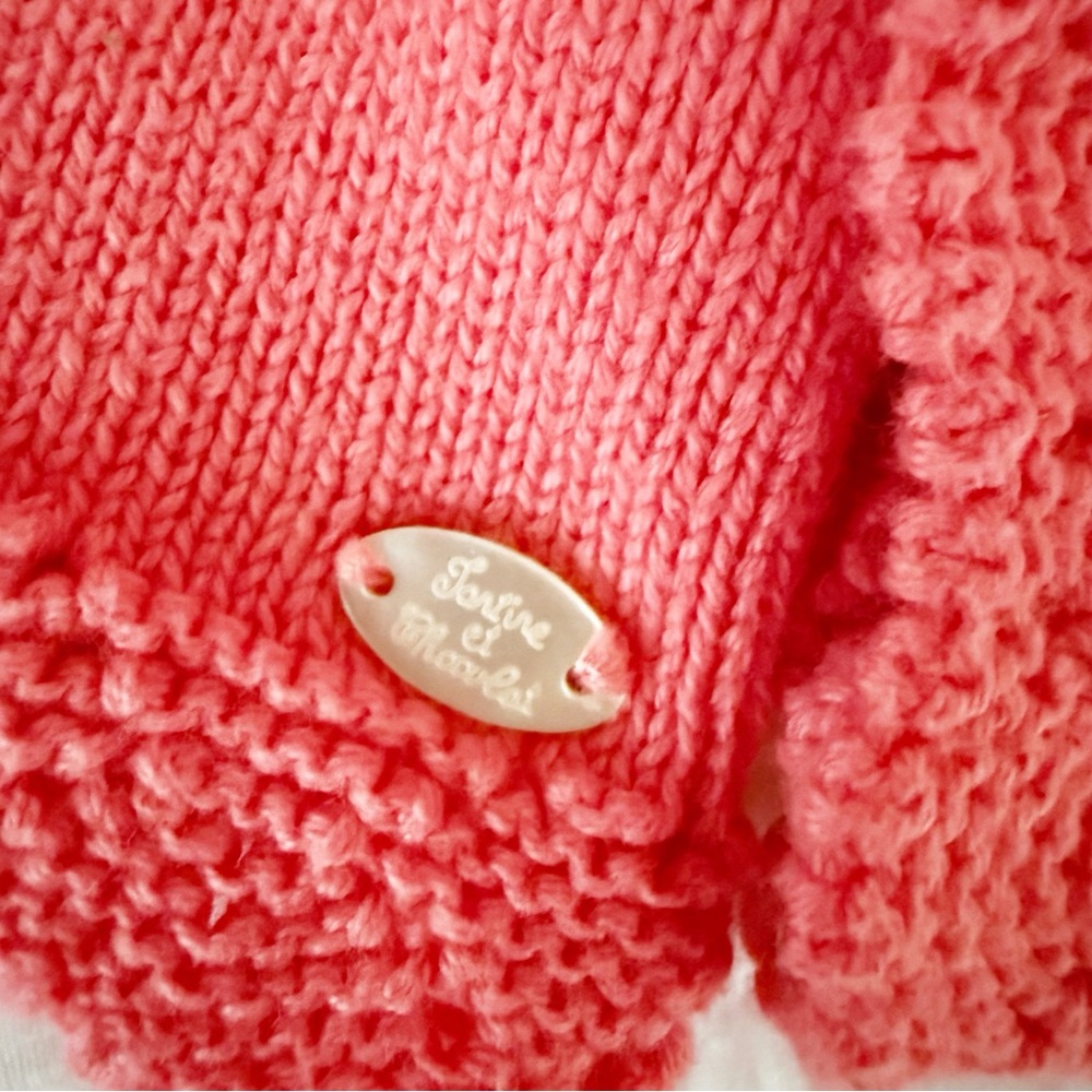 LAST CHANCE! 2 Years Tartine et Chocolat Kids Coral Knit Cropped Cardigan - Picture 3 of 5